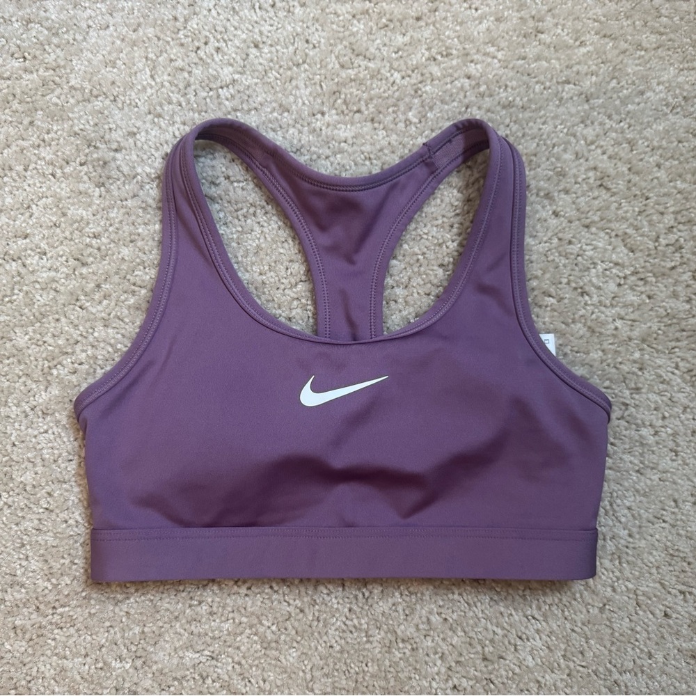 Nike swoosh purple dri-fit sports bra, Xs